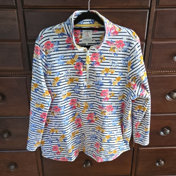 Joules Tops - Women's Joules Quarter Zip Floral Pullover Size 18  "Pip Print" Style
